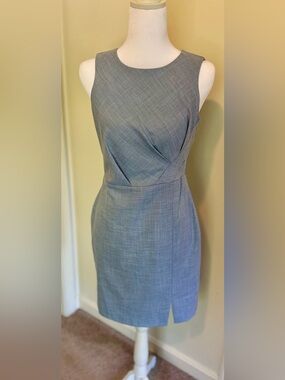 Banana Republic Blue Cross-Front Sheath Dress Petite 2P NWT Workwear